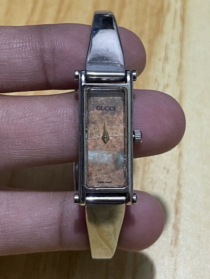 Vintage Gucci 1500L Bangle Watch (Category: Women's Watches) located in Taguig. Submitted by tester1x (Listing ID 1467270249, Image 3). Description: AS IS BUNDLE ( need pa service & put battery ) Vintage Gucci 1500L ( 3pcs ) Bangle Watch Swiss Made 1500L Quartz Mother of Pearl Dial All Stainless Steel 6.5 up to 7inch wrist size.