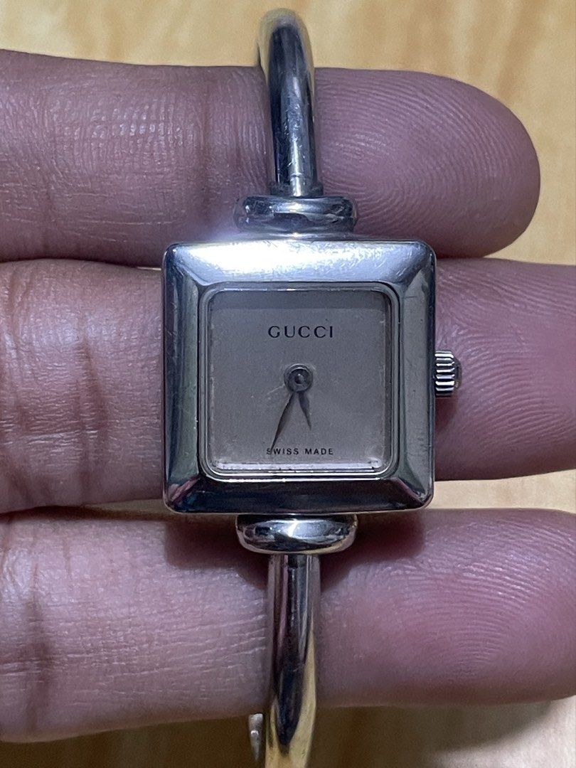 Vintage Gucci 1900L Bangle Watch (Category: Women's Watches) located in Taguig. Submitted by tester1x (Listing ID 1467271644, Image 3). Description: AS IS BUNDLE ( need pa service & put battery ) Vintage Gucci 1900L Bangle Watch Swiss Made 1900L Quartz Sapphire Crystal All Stainless Steel 6.5 fit 7 wrist size .