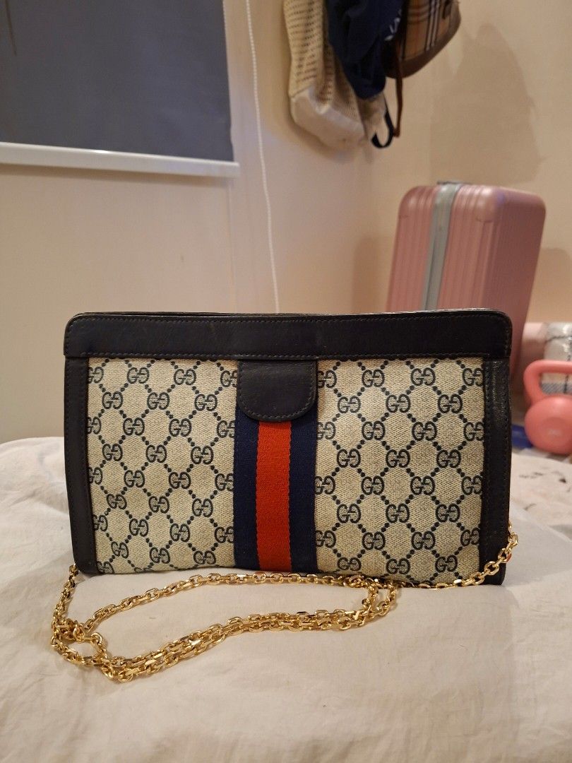 Vintage Gucci Monogram Shoulder Bag Blue Red Web (Category: Luxury Bags & Wallets) located in Dasmarinas. Submitted by klasique.luxxe (Listing ID 1467299357, Image 1). Description: 💯Authentic GG ophidia sherryline • 7,000 • Provided strap, normal signs of use. This is a 70 to 80s vintage style • Dasmarinas, Cavite ( For ref: https://24hat.mom/Detail.aspx?id=12365198&z=LY&ll=https%3a%2f%2fproducts.mahachem.com%2findex.php).