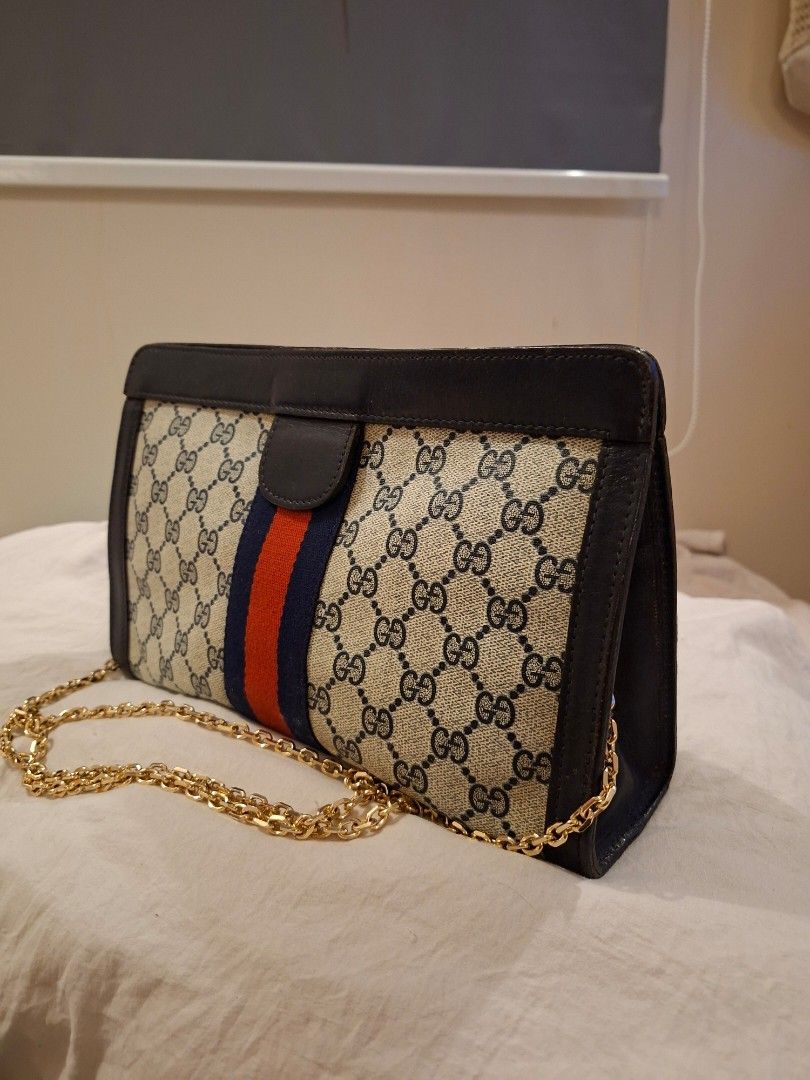 Vintage Gucci Monogram Shoulder Bag Blue Red Web (Category: Luxury Bags & Wallets) located in Dasmarinas. Submitted by klasique.luxxe (Listing ID 1467299357, Image 2). Description: 💯Authentic GG ophidia sherryline • 7,000 • Provided strap, normal signs of use. This is a 70 to 80s vintage style • Dasmarinas, Cavite ( For ref: https://24hat.mom/Detail.aspx?id=12365198&z=LY&ll=https%3a%2f%2fproducts.mahachem.com%2findex.php).