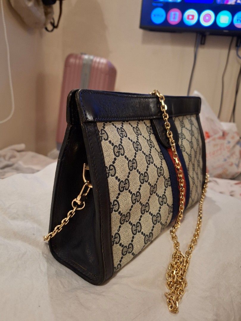 Vintage Gucci Monogram Shoulder Bag Blue Red Web (Category: Luxury Bags & Wallets) located in Dasmarinas. Submitted by klasique.luxxe (Listing ID 1467299357, Image 3). Description: 💯Authentic GG ophidia sherryline • 7,000 • Provided strap, normal signs of use. This is a 70 to 80s vintage style • Dasmarinas, Cavite ( For ref: https://24hat.mom/Detail.aspx?id=12365198&z=LY&ll=https%3a%2f%2fproducts.mahachem.com%2findex.php).