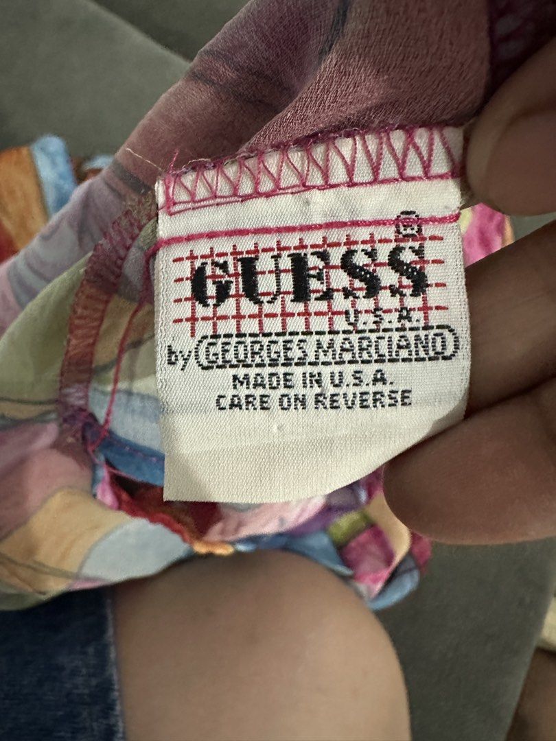 RARE Vintage GUESS tie top (Category: Blouses) located in Talisay. Submitted by kjujucloset (Listing ID 1467299245, Image 3). Description: No issue M-L.