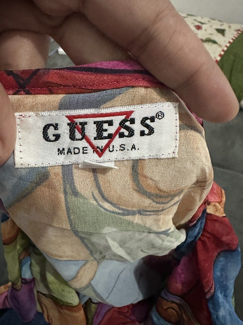 RARE Vintage GUESS tie top (Category: Blouses) located in Talisay. Submitted by kjujucloset (Listing ID 1467299245, Image 2). Description: No issue M-L.