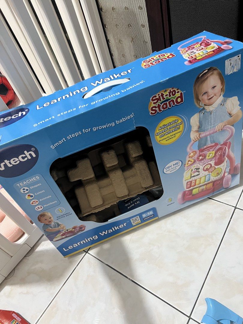 VTech Sit-to-Stand Learning Walker Pink (Category: Infant Playtime) located in Caloocan City. Submitted by safewhale-115742 (Listing ID 1467313537, Image 3). Description: Good as new. Still with working battery. Original Price: 3,299 No more last price..