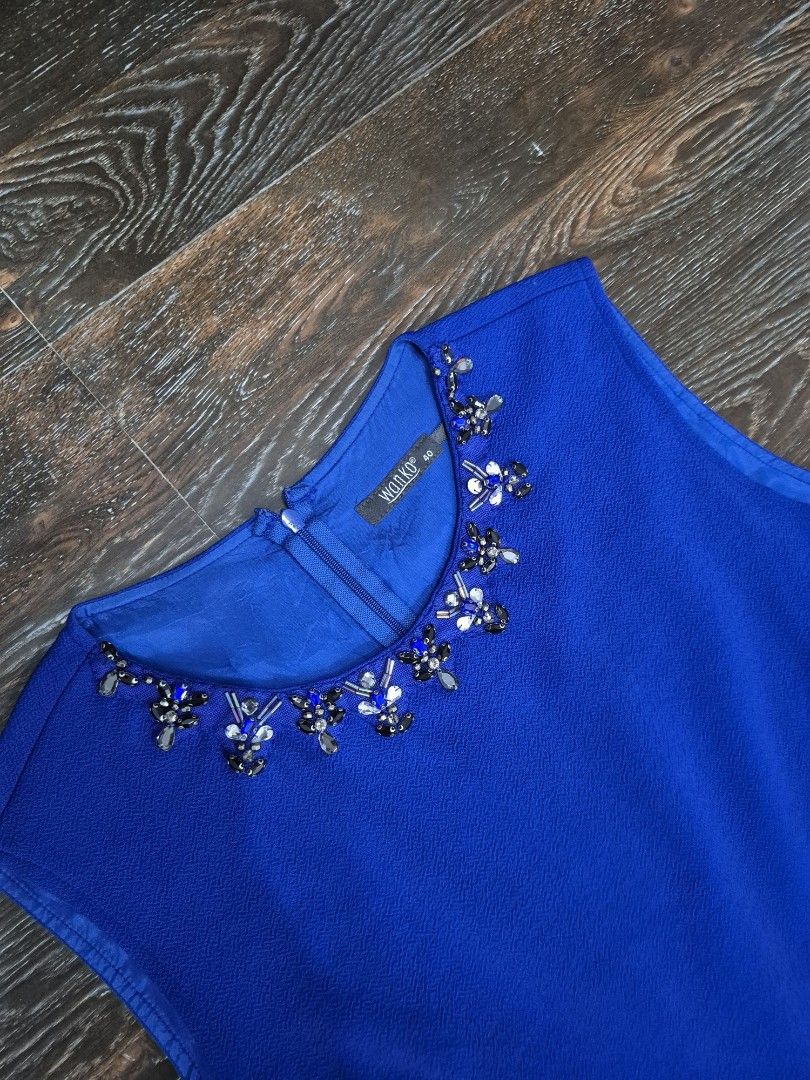 Wanko Royal Blue Dress (Category: Dresses) located in Santa Cruz. Submitted by deenem (Listing ID 1467192777, Image 3). Description: Like New😍👌 No flaws👌 Size 40 on Tag Can fit L-XL Asian (Measurements laid flat in inches) Bust:20 Waist: 17.5 Armhole:9.5 Lenght: 38.
