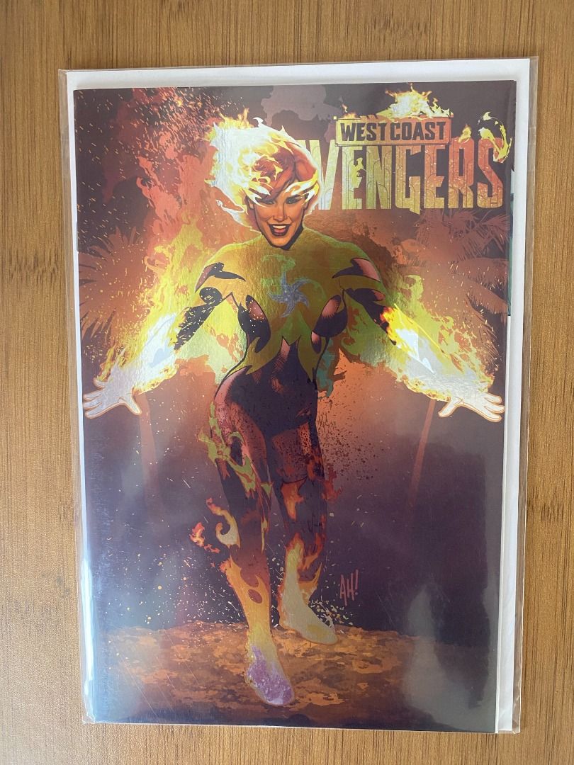 West Coast Avengers Comic Book Variant Foil Cover (Category: Comics & Manga) located in Quezon City. Submitted by asterisx_collections_185 (Listing ID 1467326347, Image 1). Description: - West Coast Avengers comic book - Rare variant cover featuring Firestar by Adam Hughes - Stored securely in a protective plastic sleeve with backing board - Crisp and clean condition VG NM Location: Novaliches Quezon City Can do meet up? Yes at BGC during my RTO 