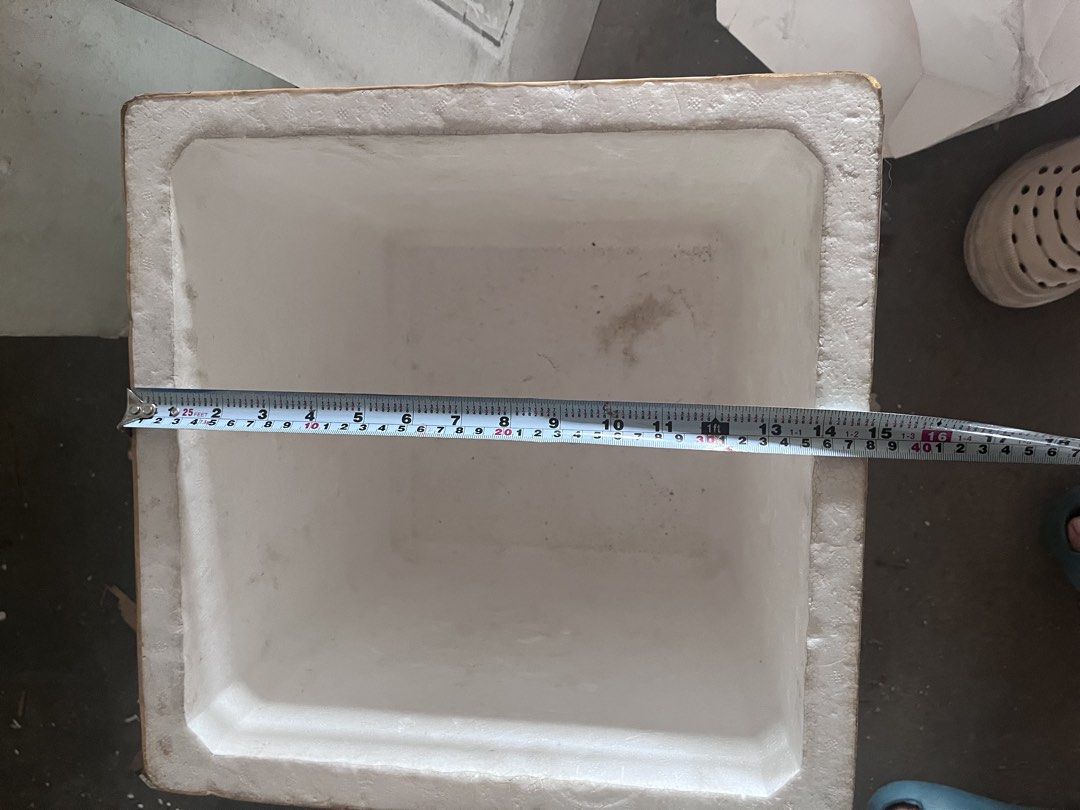 White Styrofoam Box Container Storage Cooler Box (Category: Storage Boxes & Baskets) located in Manila. Submitted by rosechan429 (Listing ID 1467321161, Image 1). Description: 3 pcs new 1 pc used - Thick white styrofoam box suitable for storage or keeping items cool - Dimensions: ~13 inches by 11 inches top opening, ~20 inches total length - Deep compartment with clean interior walls - Solid build with sturdy walls for extra protection - Perfect 