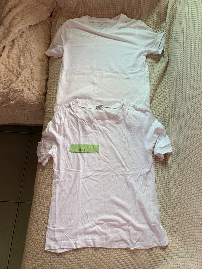 White T-Shirts Bundle (Category: Shirts) located in Manila. Submitted by amilannnn (Listing ID 1467200840, Image 2). Description: - Both never worn - Bundle of 2 classic white short sleeve t-shirts .
