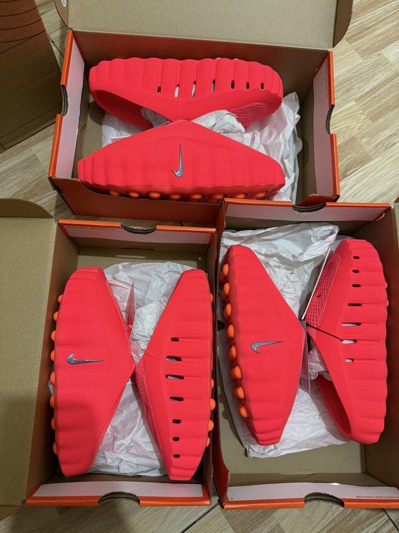 Womens Nike Mind 001 Solar red (Category: Slippers & Slides) located in Paranaque City. Submitted by dainskicks (Listing ID 1467243421, Image 1). Description: - Brand: Nike Mind 001 - Color: Solar red -Size: 6/7/10 US womens or 5/6/9 US mens - Condition: Brand new, unworn with original tags - Features: Foam construction, textured footbed, silver swoosh logo .