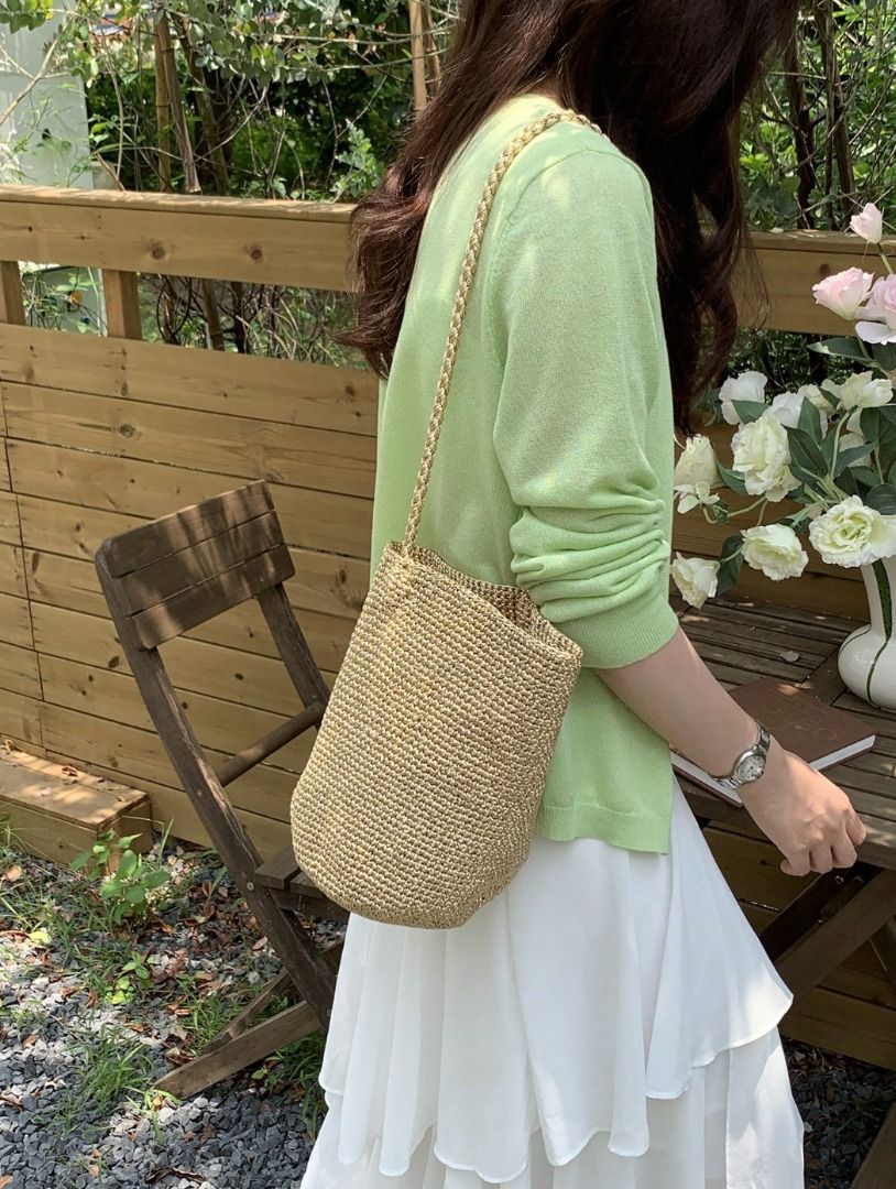 Woven Bucket Bag (BNEW) (Category: Shoulder Bags) located in Quezon City. Submitted by meganmenn (Listing ID 1467238595, Image 3). Description: - Bought from Shein for 900, sold out currently on website - RFS: Didnt make my trip! - Perfect for Vacay/Beach - Message for more photos.