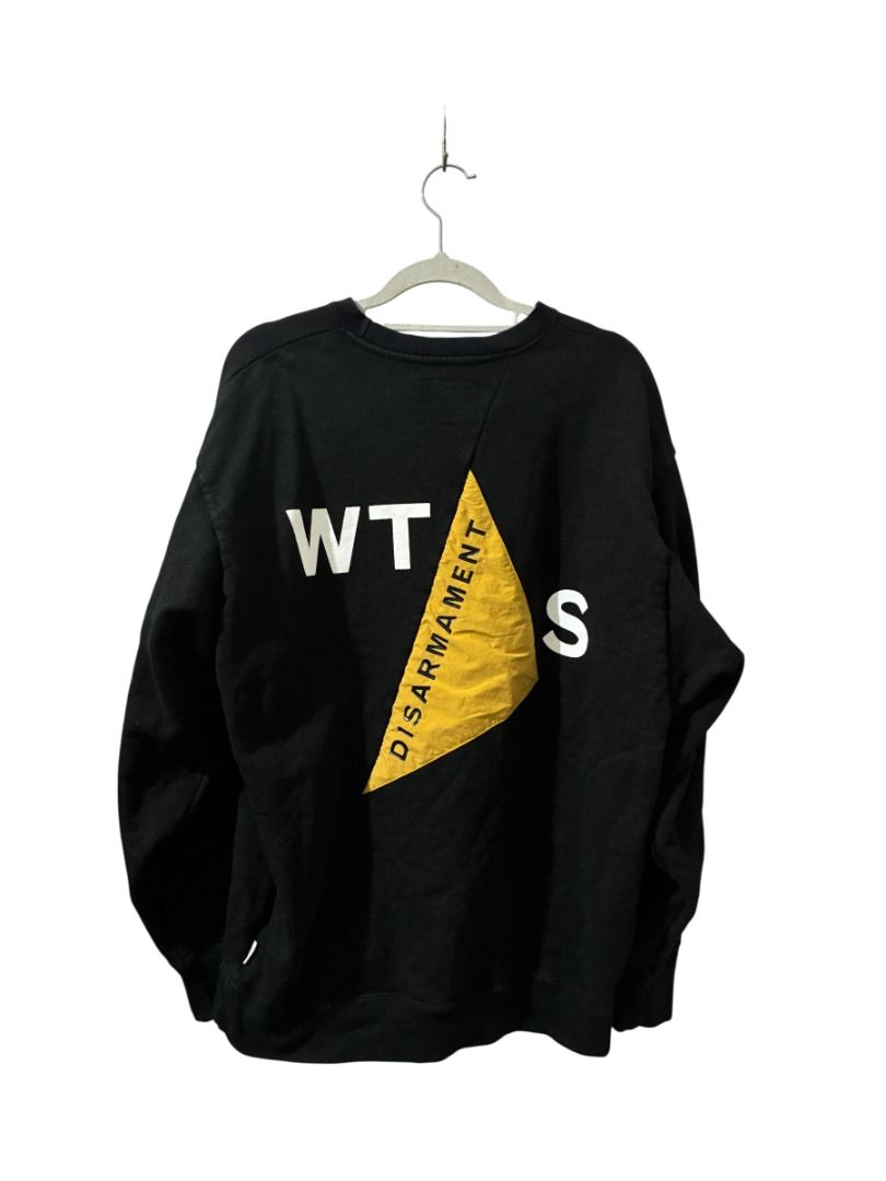 WTAPS 'Disarmament' Sweater (Category: Hoodies) located in Santo Tomas. Submitted by tamins.thrifts (Listing ID 1467358185, Image 2). Description: - thick & heavy fabric Condition: 9.5/10 Color Rate: 9.5/10 Dimensions: 21 x 25 Issue/s:.