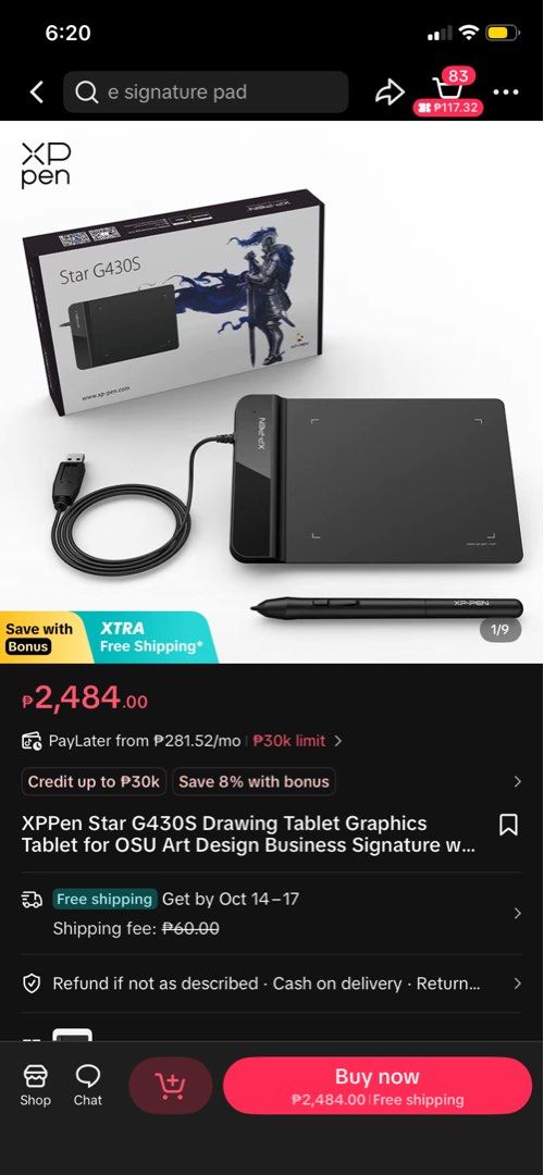 XP-Pen Star G430S Drawing Tablet (Category: Laptops & Notebooks) located in Manila. Submitted by mksnyx (Listing ID 1465998972, Image 2). Description: - Model: XP-Pen Star G430S Graphics Tablet (Matte Black) - Condition: Pristine, zero wear on the active drawing surface - Includes: Digital pen, USB cable, manual, and original retail box - Ideal for: Digital art, osu! gameplay, and online teaching/classes - Packaging: Complete set that packs neatl