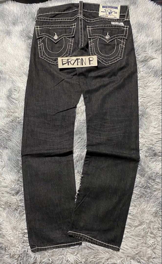Y2K TRUE RELIGION SLIM JEANS (Category: Jeans) located in Cagayan de Oro. Submitted by thriftchubs (Listing ID 1467295689, Image 2). Description: 32 ON TAG 34 ACTUAL TAPE 44 LENGTH 12.5 THIGH 7.5 LEG OP EXCELLENT CONDI AUTHENTIC NEED WASH/MINIMAL PHOTO MAY VARY DUE TO LIGHTING +SF.
