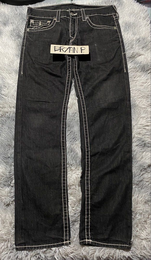 Y2K TRUE RELIGION SLIM JEANS (Category: Jeans) located in Cagayan de Oro. Submitted by thriftchubs (Listing ID 1467295689, Image 3). Description: 32 ON TAG 34 ACTUAL TAPE 44 LENGTH 12.5 THIGH 7.5 LEG OP EXCELLENT CONDI AUTHENTIC NEED WASH/MINIMAL PHOTO MAY VARY DUE TO LIGHTING +SF.
