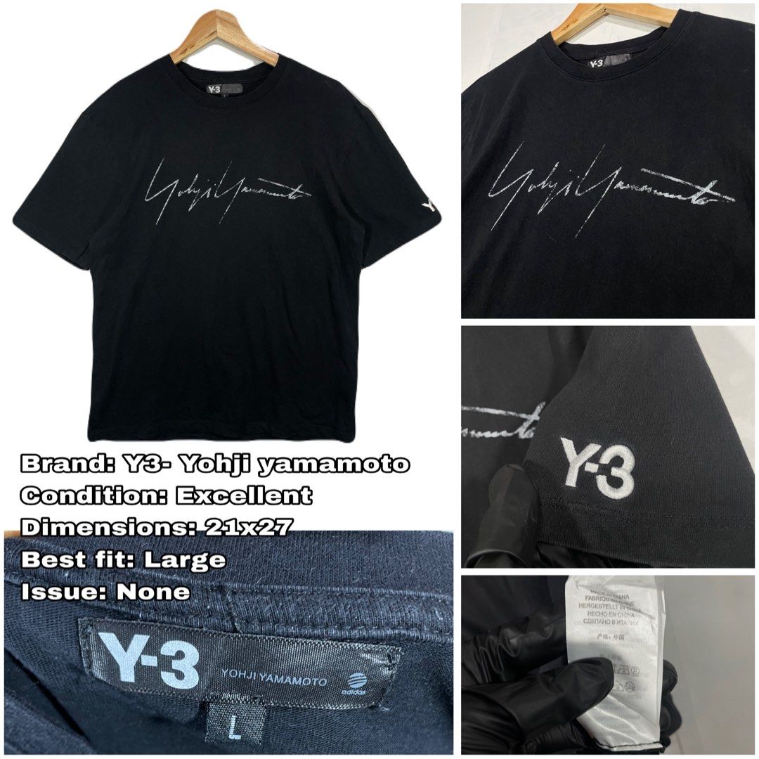 YOHJI YAMAMOTO Y-3 Fade Script Tee (Category: Tshirts & Polo Shirts ) located in Bongabong. Submitted by freshrelic (Listing ID 1467357217, Image 1). Description: Y3 Yohji yamamoto Excellent condition no issue 21x27.