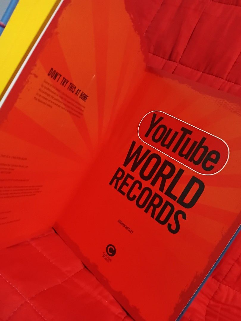 YouTube World Records Fifth Edition Book (Category: Children's Books) located in Manila. Submitted by krishna_ayanami (Listing ID 1467345499, Image 2). Description: - Title: YouTube World Records (5th Edition) by Adrian Besley - Publisher: Carlton Books - Content: Wild stunts, hilarious clips, epic sports feats, and crazy internet facts - Special Feature: Interactive QR codes included to scan and watch videos instantly - Perfect for: Fans of inte