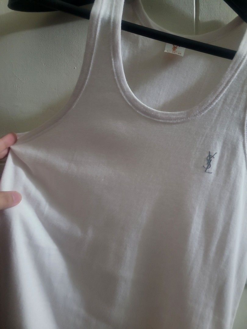 YSL Stretchy Singlet (Category: Sleeveless) located in Los Banos. Submitted by lopecruz (Listing ID 1467303906, Image 2). Description: armpit : 17" length : 28" like new, no flaws M-L Stretchy.