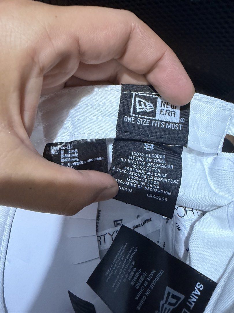 Ysl x New era - Embroided logo White cap (Category: Caps & Hats) located in Cavite. Submitted by commoncourtesy (Listing ID 1467347944, Image 3). Description: One size fits all.