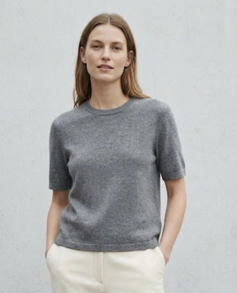 Zara Knit Grey Short Sleeve Sweater (Category: Blouses) located in Donsol. Submitted by saksthriftavenuebyluckymaria8 (Listing ID 1467355229, Image 1). Description: - Brand: Zara - Item: Knit short sleeve sweater - Color: Grey - Size: S (tag attached) - Design: Classic crew neckline with ribbed collar, cuffs, and hem - Material: Soft knit fabric - Condition: Clean, excellent, ready to wear - Versatile piece great for layering or standalone wear Z