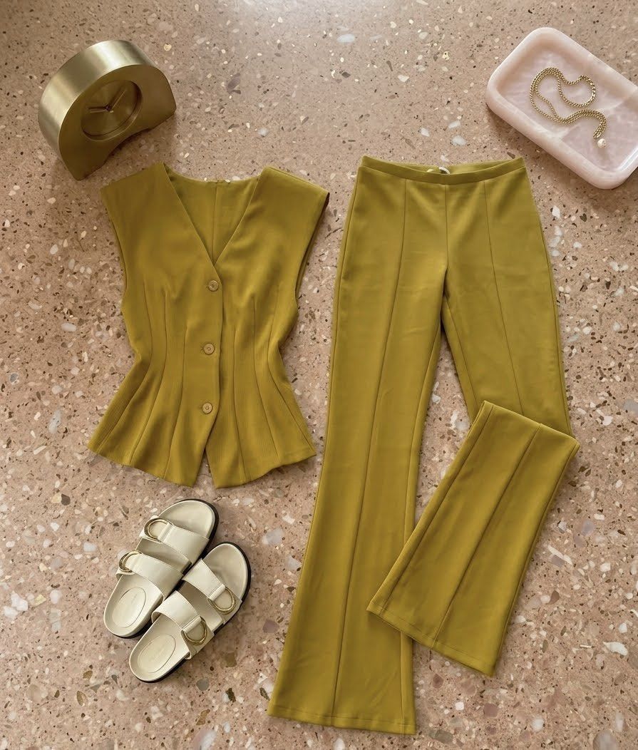 ZR INTERLOCK FLARE COORDS (Category: Sets or Coordinates) located in Rizal. Submitted by kirschet_k (Listing ID 1467329733, Image 2). Description: ✨ Very CEO ang atake! ✨ Level up your daily look with these ZARA Interlock Flare Pants. Made from premium, compact stretch-knit fabric that hugs your curves in all the right places. Thick, opaque, and beautifully structured with that perfect flared hem! 🤍 🛍️ Available Sizes: small & MEdium 💸 Price: 