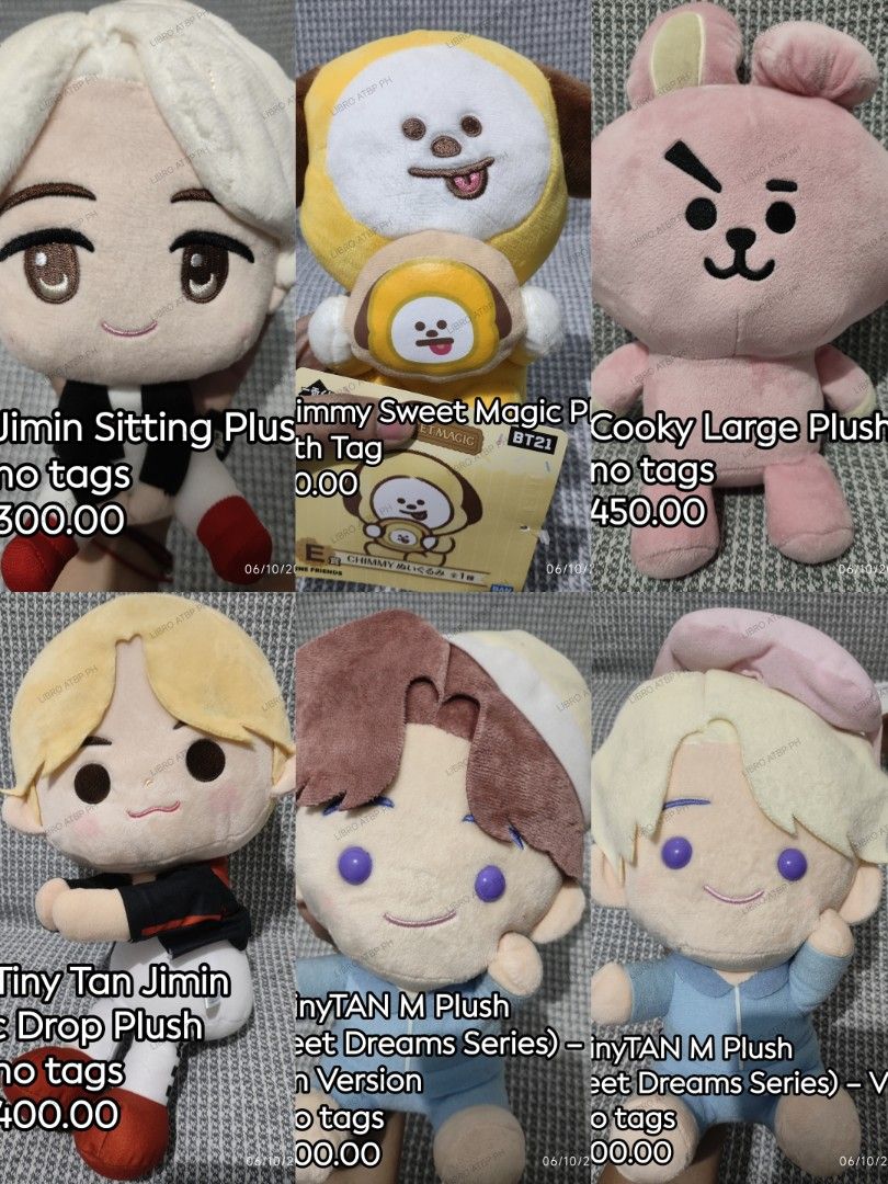 14 PCS BT21 & TINY TAN PLUSHIES (TAKE ALL) (Category: K-Wave Merchandise) located in Quezon City. Submitted by libro_atbp (Listing ID 1467428715, Image 2). Description: Decluttering my personal collection. 💜 💳 GCash / Maya / MariBank / GoTyme 🚚 Grab / Lalamove / Flash / J&T 📍 North Olympus Subd., Quezon City PAYO • FIRST TO PAY No COD • No reservations DM/comment if interested. 💜.