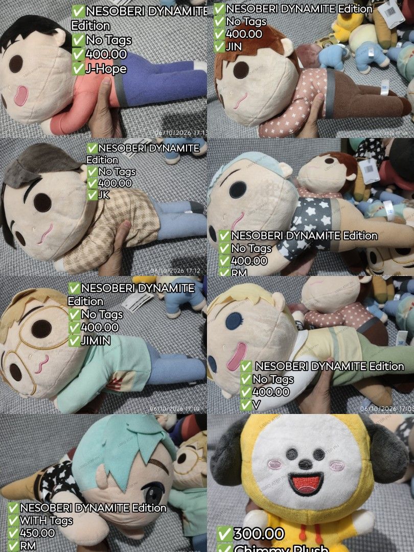14 PCS BT21 & TINY TAN PLUSHIES (TAKE ALL) (Category: K-Wave Merchandise) located in Quezon City. Submitted by libro_atbp (Listing ID 1467428715, Image 1). Description: Decluttering my personal collection. 💜 💳 GCash / Maya / MariBank / GoTyme 🚚 Grab / Lalamove / Flash / J&T 📍 North Olympus Subd., Quezon City PAYO • FIRST TO PAY No COD • No reservations DM/comment if interested. 💜.