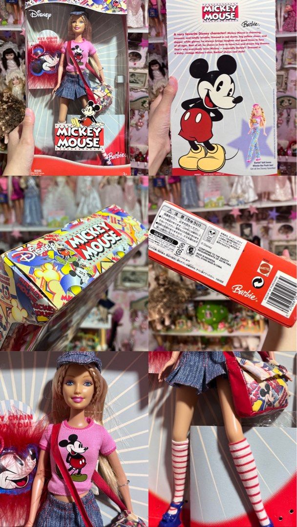 2005 Mattel Barbie Loves Mickey Mouse (Category: Kids Toys) located in General Mariano Alvarez. Submitted by love.toy_schtory (Listing ID 1467483638, Image 1). Description: ⟢ Good as new, removed from the box once for photos only ⟢ Complete accessories, has its original stand & bonus keychain ⟢ Great for Barbie and Disney fans/collectors! Issue: minimal crack sa side ng box but it’s not that obvious, check comment to see photo. ╭♡ no rush shippin
