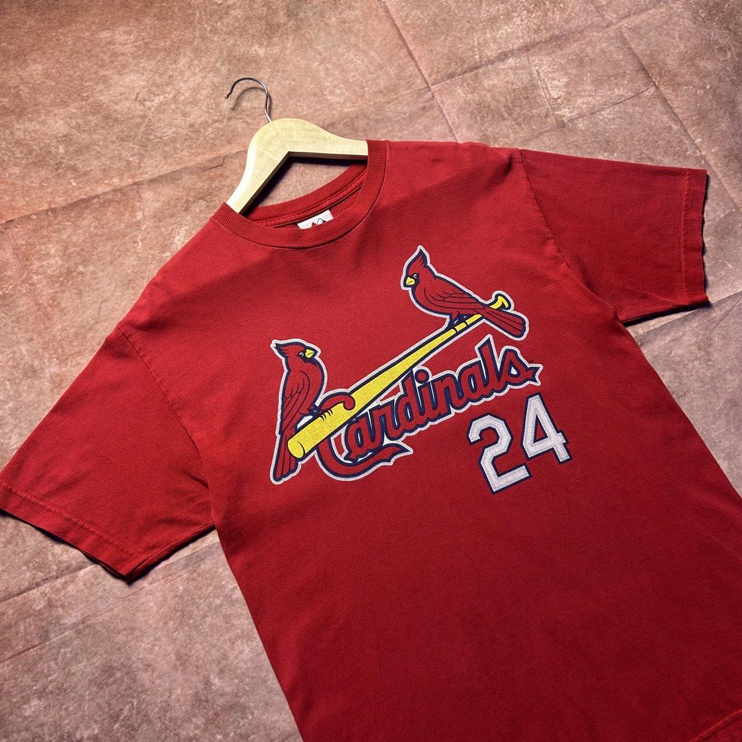 2008 MAJESTIC CARDINALS TEE (Category: Activewear) located in Dasmarinas. Submitted by 2slickdeals_ (Listing ID 1467410140, Image 2). Description: SIZE MEDIUM 20 WIDTH 28 LENGTH VERY GOOD CONDITION ISSUE: CRACK PRINT SA FRONT, FADING NUMBER SA BACK, REPAIRED HOLE SA ARMPIT..