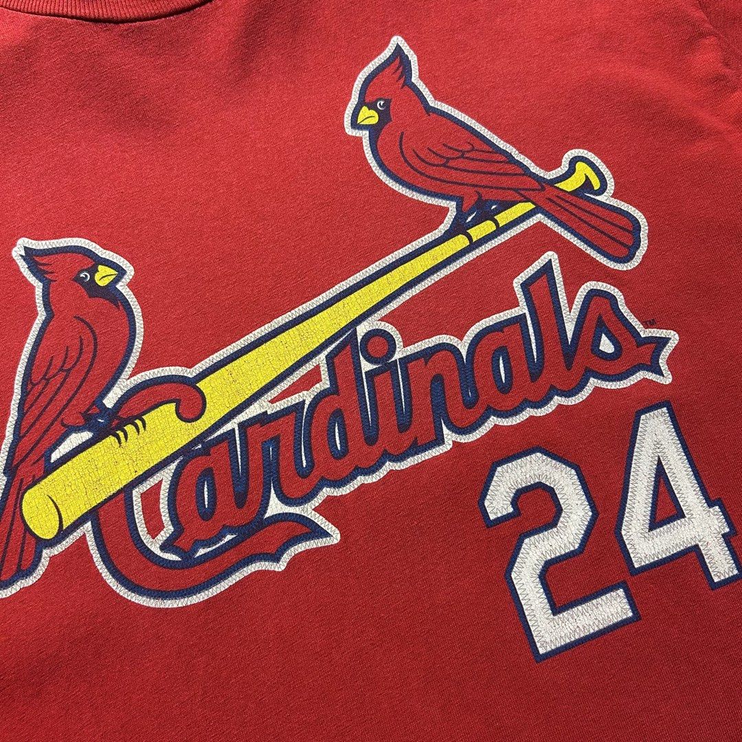 2008 MAJESTIC CARDINALS TEE (Category: Activewear) located in Dasmarinas. Submitted by 2slickdeals_ (Listing ID 1467410140, Image 3). Description: SIZE MEDIUM 20 WIDTH 28 LENGTH VERY GOOD CONDITION ISSUE: CRACK PRINT SA FRONT, FADING NUMBER SA BACK, REPAIRED HOLE SA ARMPIT..