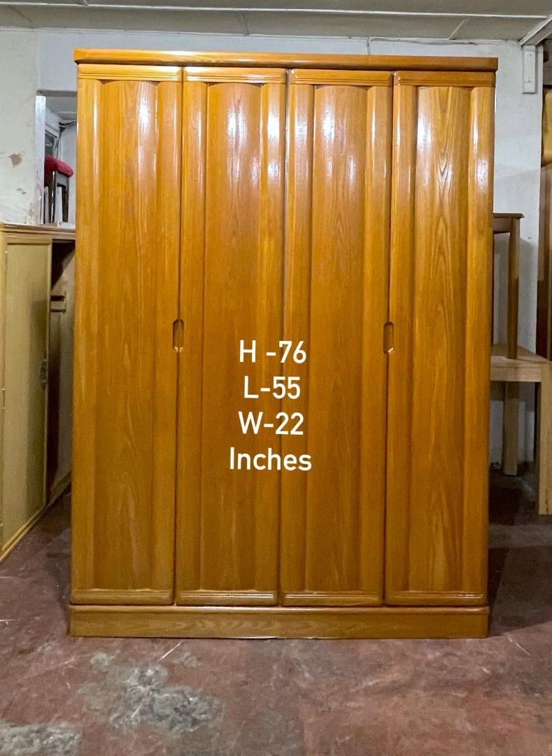 4 Door Wardrobe Closet Cabinet (Category: Shelves, Cabinets & Racks) located in Quezon City. Submitted by dannikkishoppe2 (Listing ID 1467445418, Image 2). Description: 4 Door Wardrobe Closet Cabinet‼️₱19800‼️ Please manage your expectations as there might be minimal flaws. Color may vary due to lighting, it may appear darker or lighter in person. Check photos first before buying. Please refrain from purchasing if you are particular about USED it