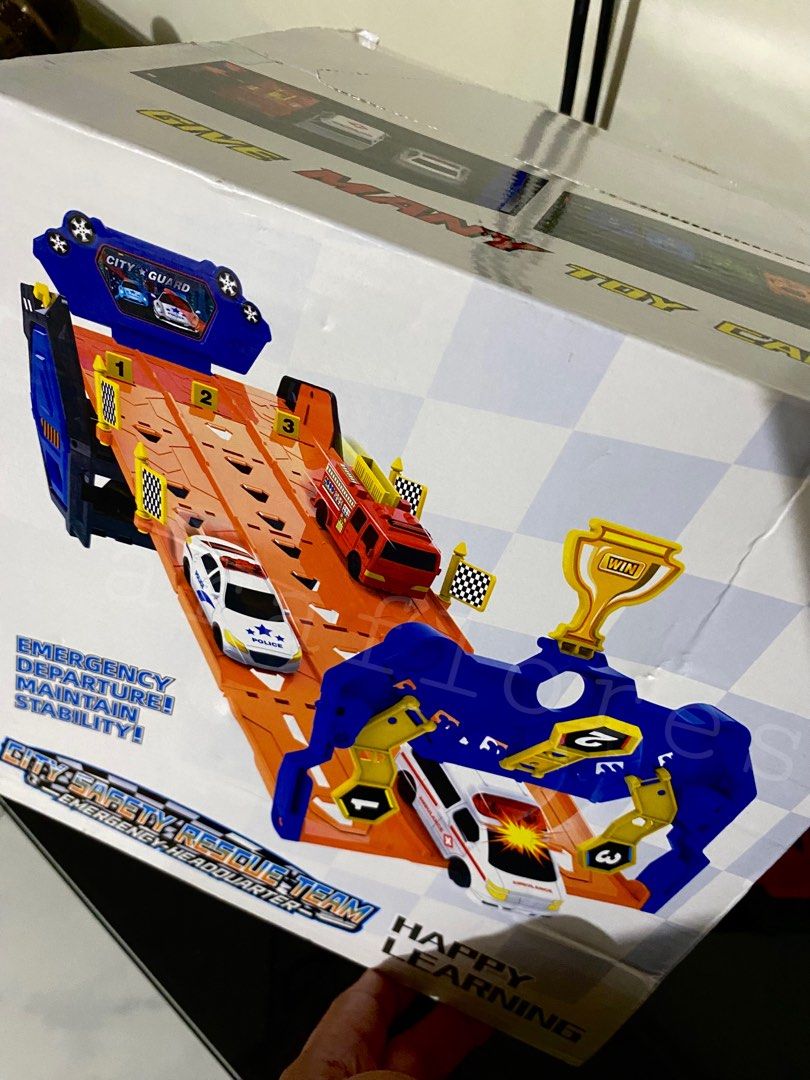 5 Lane Car Racing Track (Category: Kids Toys) located in Cainta. Submitted by rfxx9x (Listing ID 1467379415, Image 3). Description: Brand new and unused! 🏎️ Box opened for photos only. The racing truck and mini cars are still sealed in plastic and have never been used similar to Hotwheels style car tracks! Perfect for kids who love cars and racing. MOP: Bank Transfer / Cash (if meet-up) MOD: Lalamove or Grab - shipping fee shouldered by buyer. �