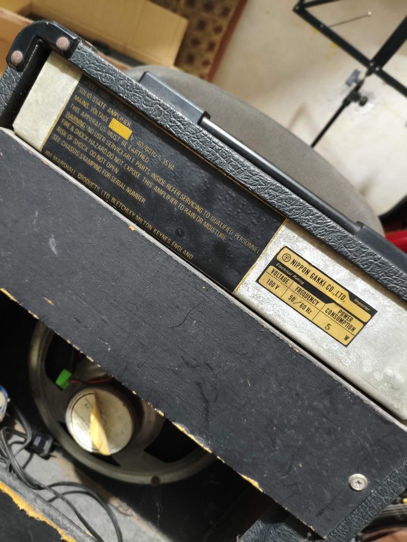 80's Marshall Lead 12 Solid state guitar amplifier (Category: Soundbars, Speakers & Amplifiers) located in Rizal. Submitted by johnics1123 (Listing ID 1467395062, Image 2). Description: PLEASE READ BEFORE MESSAGING: Marshall Lead 12 Combo Solid State Amp 100V need converter/transformer PHP 6,500 FOR SALE ONLY No trades or swap Cash/Maribank/BPI/Maya/Gotyme Transfer only No COD For pickup at Brgy Muzon Taytay Rizal For nearby areas, shipping via L