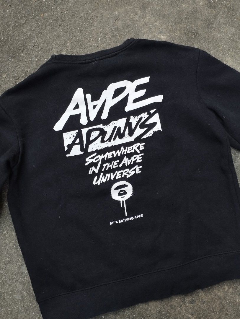 Aape Crewneck Sweater (Category: Activewear) located in Manila. Submitted by neil_sellingaccount (Listing ID 1467475527, Image 2). Description: size medium 21 width 26.5 length 9/10 color rate good condition need wash.