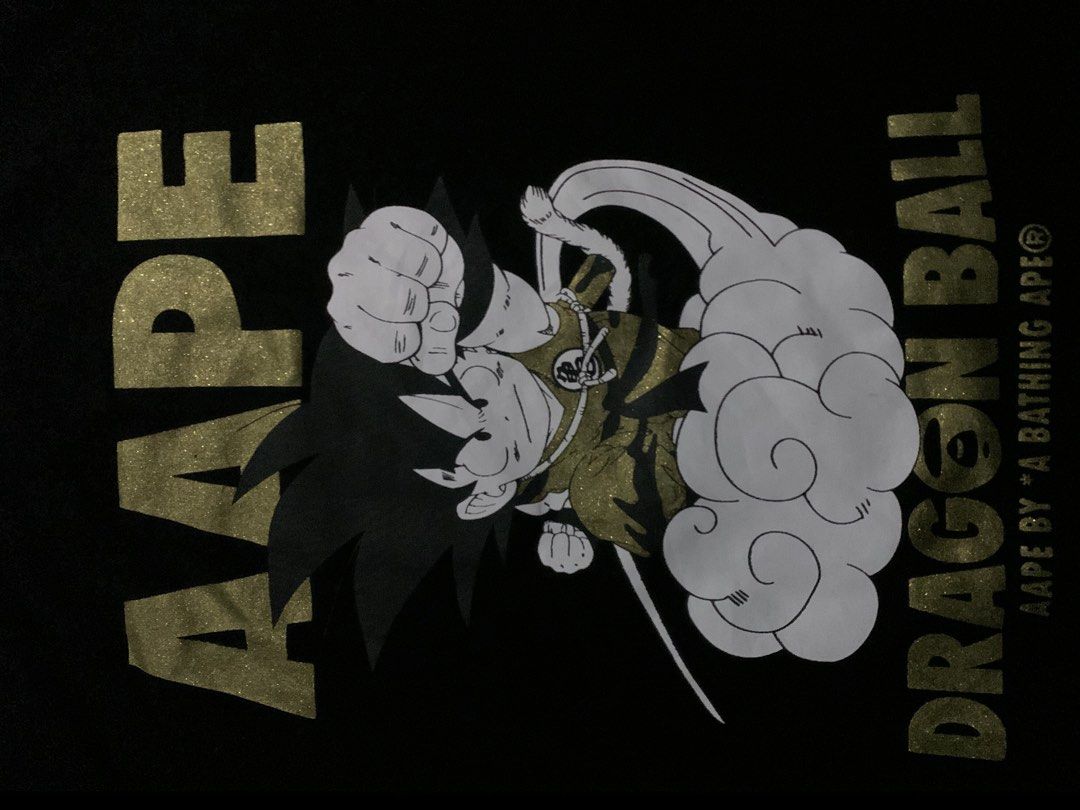 AAPE X DRAGON BALL TEE ORIGINAL (Category: Tshirts & Polo Shirts ) located in Manila. Submitted by bravemoon.c329ad (Listing ID 1467506745, Image 3). Description: as new size large dimes : 21x 28 no issue color rate 10/10.
