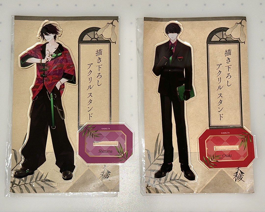 Adelta Ooe Acrylic Stands (Category: Character Goods) located in Paranaque City. Submitted by intlgaragesale (Listing ID 1467430703, Image 1). Description: This is the Adelta Ooe x Gratte cafe collab acrylic stands of Oosaki and Daiba Shizuma sold from July 25 to August 24, 2025. This is sold as set only. Bought firsthand, during the Pre-Order period I specified above. It is exclusive merch and is only for pre-order during the Adelta x Gratte caf