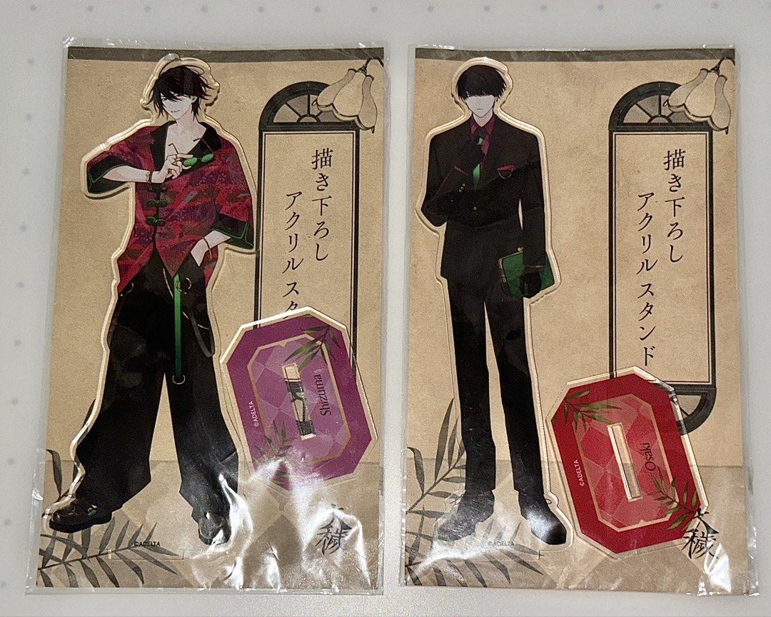 Adelta Ooe Acrylic Stands (Category: Character Goods) located in Paranaque City. Submitted by intlgaragesale (Listing ID 1467430703, Image 2). Description: This is the Adelta Ooe x Gratte cafe collab acrylic stands of Oosaki and Daiba Shizuma sold from July 25 to August 24, 2025. This is sold as set only. Bought firsthand, during the Pre-Order period I specified above. It is exclusive merch and is only for pre-order during the Adelta x Gratte caf
