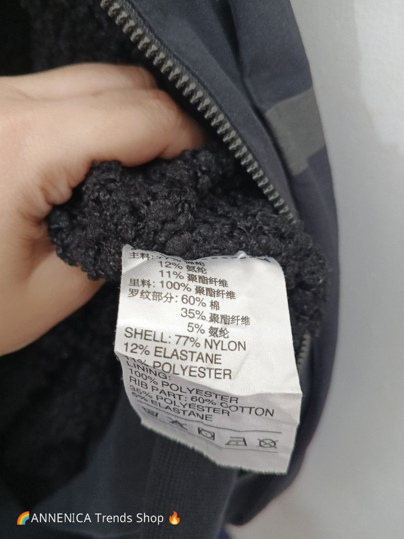 ADIDAS Bomber Jacket Sherpa Fleece (Category: Coats, Jackets and Outerwear) located in Bulacan. Submitted by annenicathriftthriftlang (Listing ID 1467426616, Image 3). Description: ADIDAS Bomber Jacket Sherpa Fleece Lined - Black - Size XL 📏 DIMES: Tag Size: A/XL 185/104A (Asian XL) Best Fit: L to XL Men / Oversized M Pit to Pit: 25-26 inches Length: 27-28 inches Sleeve: 27 inches Shoulder: 21 inches (drop shoulder bomber cut) 📝 DETAILS: - Bran