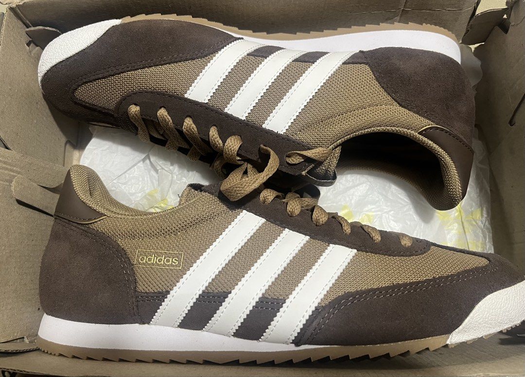 Adidas R71 "Cardboard Brown" (Category: Sneakers) located in Quezon City. Submitted by ronin007 (Listing ID 1467479844, Image 1). Description: - Brand: Adidas R71 - Color: Cardboard Brown / Cloud White - Size: US 9.5 / UK 9 / FR 43 1/3 - Condition: Brand new with tags, in original shoebox - Details: Classic low-top design, suede overlays, white three stripes, unworn with clean soles - Style: Great everyday casual sneakers - RFS: decluttering extr