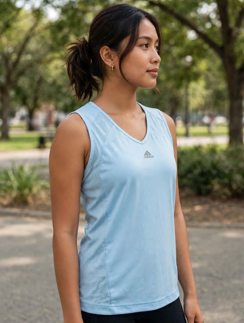 Adidas Sky Blue Tank Top- Large (Category: Activewear) located in Manila. Submitted by jollyann_b1990 (Listing ID 1467473197, Image 2). Description: 🔥 ACTIVEWEAR TOPS COLLECTION 🔥 > Pang gym, yoga, jogging o pang daily OOTD! > ✨ Drifit / Breathable / Presko suotin > 💪 Flattering fit - to Large > ✅ Ukay branded pero good as new! > > Mine now, pay tomorrow via GCash > 📍 Pasig > PM lang mga sis! #ActivewearPH #GymOutfitPH #WorkoutTop #DrifitTop 