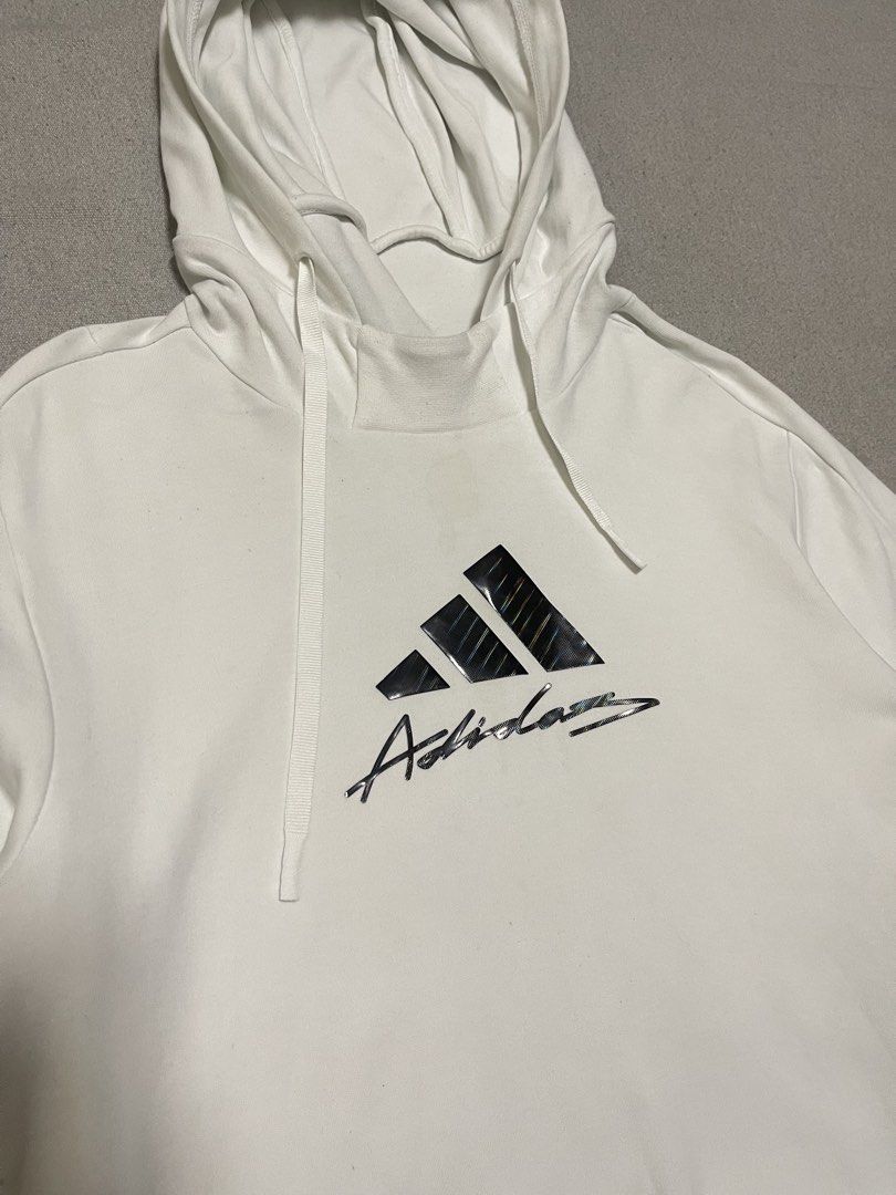 Adidas Trefoil Embossed Hoodie Jacket (Category: Coats, Jackets and Outerwear) located in Bulacan. Submitted by sanjisthrift (Listing ID 1467514721, Image 2). Description: Size Small Womens Width 19 Length 23 Very Good Condition 9/10 Minor stain.