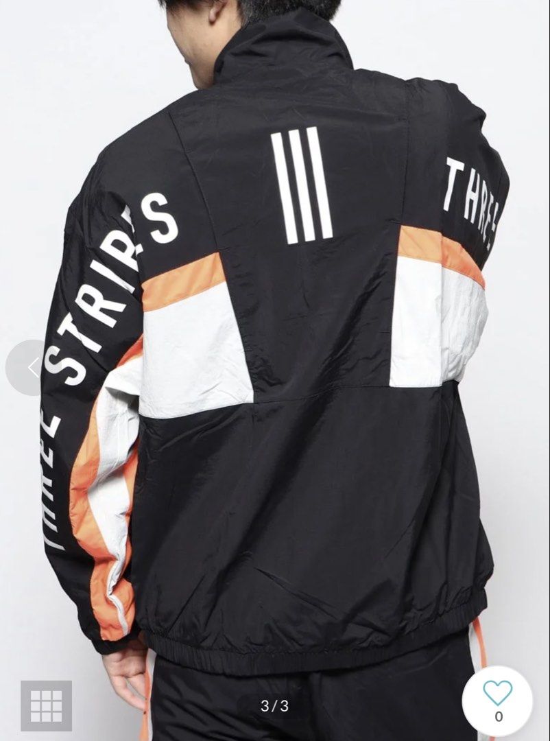 Adidas Zipper Woven Jacket (Category: Coats, Jackets and Outerwear) located in Cebu City. Submitted by mark24anth29233 (Listing ID 1467545725, Image 1). Description: Authentic Size: Large on tag Dimes: See details Excellent t condition Issue: small pinhole not visible .