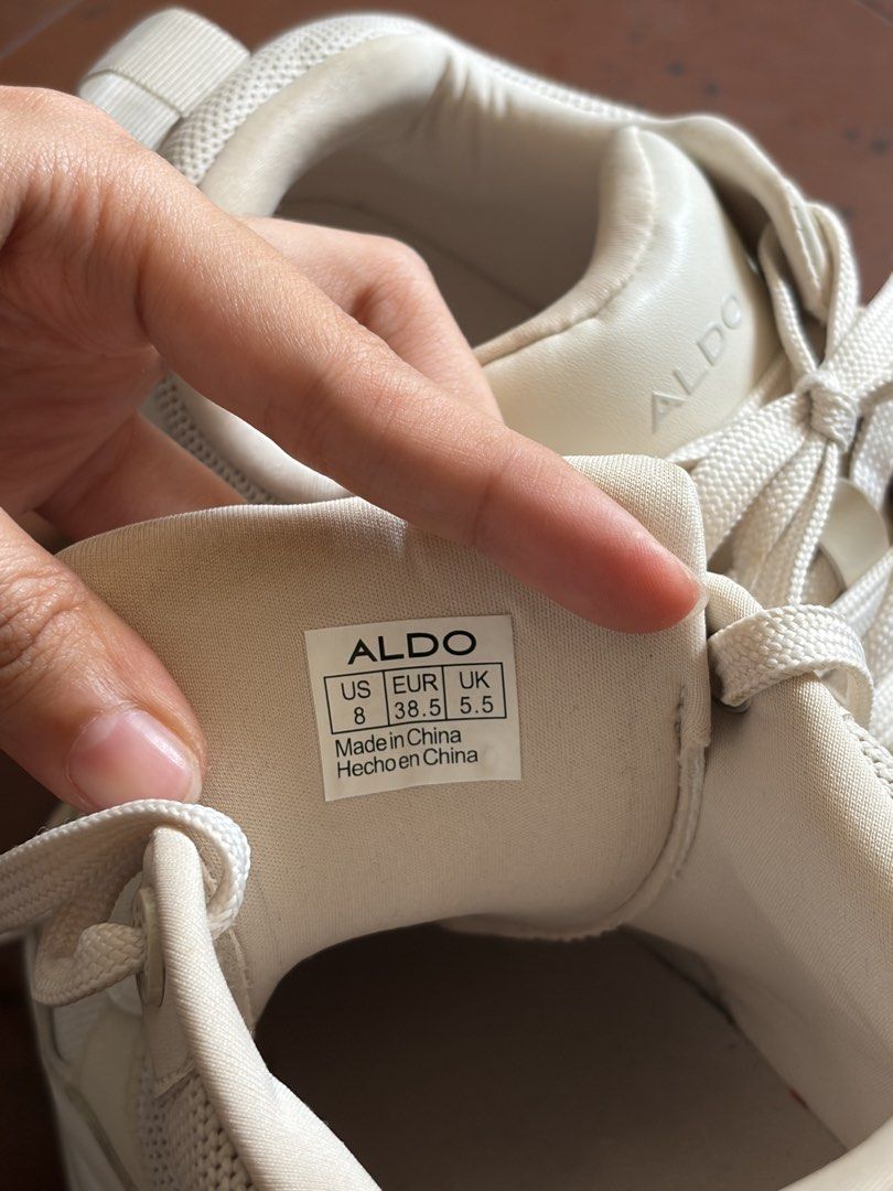 ALDO Chunky Platform Sneakers Off-White Size US 8 (Category: Sneakers) located in Mandaluyong City. Submitted by afterceej (Listing ID 1467510234, Image 2). Description: - Brand: ALDO - Style: Chunky platform sneakers - Color: Off-white - Size: US 8 / EUR 38.5 / UK 5.5 - Condition: Clean uppers, minor dirt on the bottom soles from normal use -📍 Mandaluyong 🚚 Shipping fee c/o buyer via Lalamove or J&T DM to claim 💌.