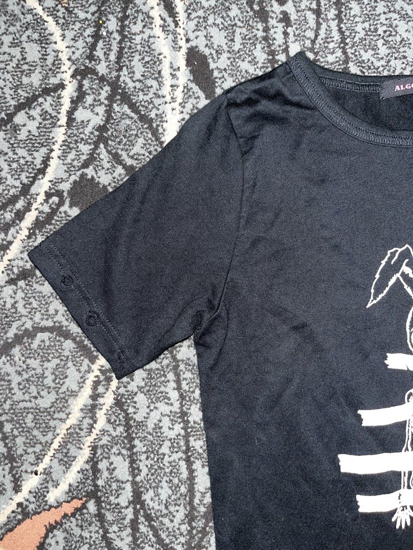 Algonquins Graphic Tee Rabbit Skeleton (Category: Tshirts & Polo Shirts ) located in Manila. Submitted by kashjulliane (Listing ID 1467366615, Image 3). Description: - Brand: Algonquins (Classic Japanese Punk Goth Street Fashion) - Color: Black - Size: Large - Material: Soft, comfortable cotton - Design: Bold front graphic of a bunny skull tied up with 'FUCK!!' and 'ALGONQUINS' banner tapes - Details: Classic crew neck, short sleeves with unique 