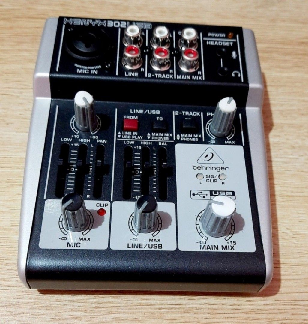 Almost New Authentic Behringer Xenyx 302 USB Premium 5 Input Mixer (Category: Musical Instruments) located in Manila. Submitted by crejzshoppe (Listing ID 1467565435, Image 2). Description: - Model: Behringer Xenyx 302USB audio mixer in clean, well-maintained condition - Features: Compact layout with mic input, line inputs, and USB connectivity - Condition: Smooth knobs and sliders with zero wobble; rubber feet intact - Ideal For: Home recording,
