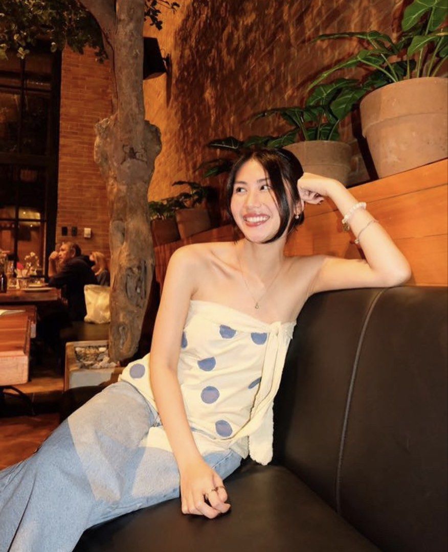 Anika Cora Top in XS (Category: Blouses) located in Taguig. Submitted by declutterwithme620 (Listing ID 1467571838, Image 2). Description: Wear Anika Cora Top 🚫NO when worn pic 🦋size: XS 🦋best fits bust 31-34 🦋used twice for just a few hours 🦋can be worn multiple ways! rfs: not really reaching for it anymore and i honestly have a lot of polka dot tops lol 📌loc: bgc/parañaque 🪷mop: gcash, bdo, eastwest 🪷mod: grab, lalamove, ggx, lbc 🌺 hel