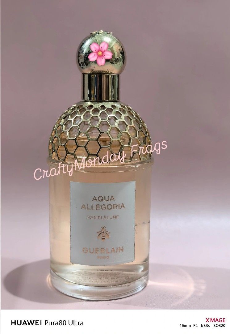 AQUA ALLEGORIA PAMPLELUNE 150ML (Category: Fragrance & Deodorants) located in Makati City. Submitted by craftymondayfrags (Listing ID 1467423308, Image 1). Description: 150ml Few sprays missing Bottle only.