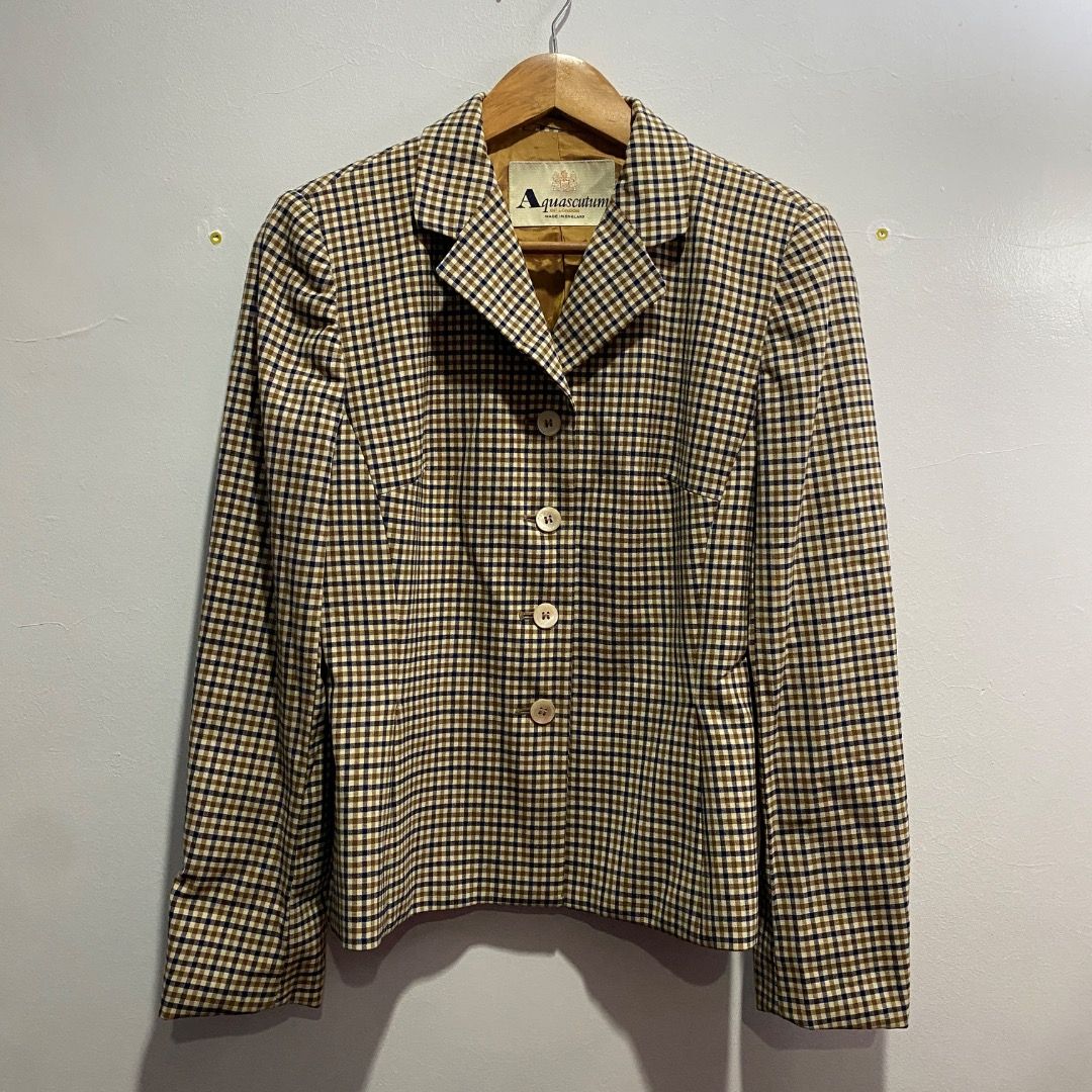 Aquascutum Wool Blend Jacket S/M (Category: Coats, Jackets and Outerwear) located in Antipolo. Submitted by bentakahitanoano (Listing ID 1467571391, Image 2). Description: Aquascutum Wool Blend Jacket Aquascutum is an iconic British luxury heritage brand founded in London in 1851. It is globally revered alongside Burberry for its historic tailoring, signature club checks, and royal patronage. Still in good shape Best fit small medium Pit to pit 1