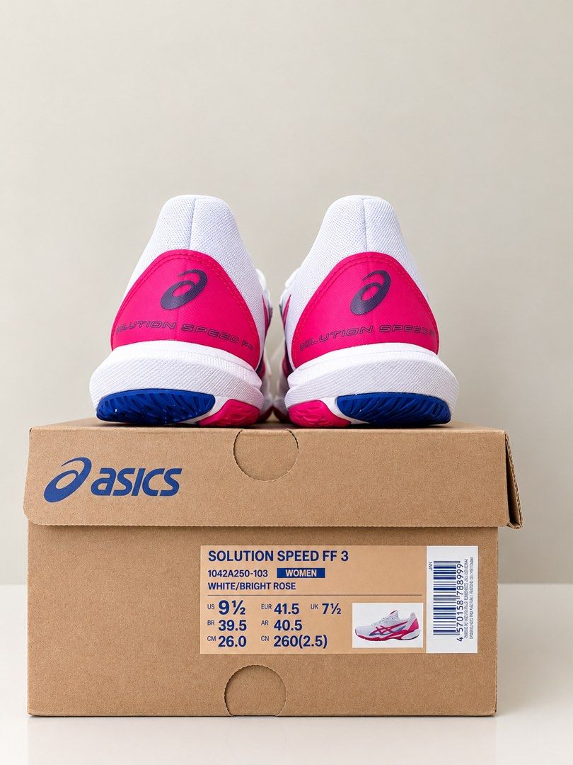 Asics Solution Speed FF 3 (Category: Sneakers) located in Oroquieta. Submitted by beehive930 (Listing ID 1467594195, Image 3). Description: color: white / bright rose condition: like new authenticity: original purchased: august 2026.
