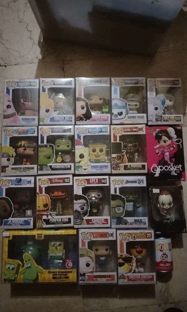 Assorted Funko Pop (Category: Action & Battle Toys) located in Manila. Submitted by burn.pavs (Listing ID 1467467968, Image 1). Description: Rfs: Decluttering Loc: South Caloocan.