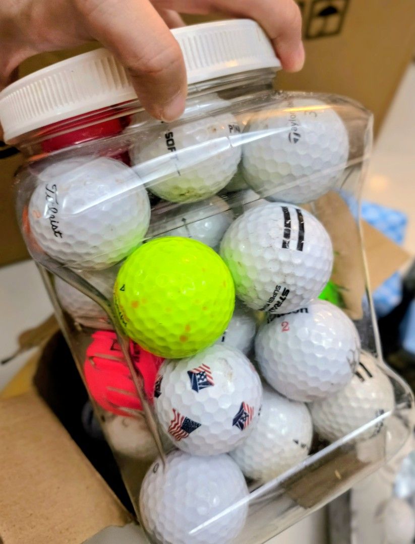 Assorted Golf Balls Mix Lot (Category: Golf) located in Quezon City. Submitted by drkco (Listing ID 1467398797, Image 2). Description: - 145 pcs mixed bulk collection of used golf balls (used in the US) - top brands including Titleist, Callaway, TaylorMade, Kirkland, Pinnacle, Wilson, TopFlite, Srixon, Strata, Vice, Maxli, Precept, Wilson, Nitro - Available in various colors: white, neon yellow, pink, etc - Pre-owned condition with some dirt mark